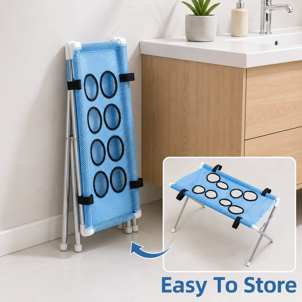 Pet Bathing Hammock Stand Foldable Dog Cat Grooming Drying Table Breathable Mesh Bath Helper for Small Pets