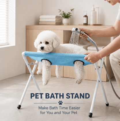 Pet Bathing Hammock Stand Foldable Dog Cat Grooming Drying Table Breathable Mesh Bath Helper for Small Pets